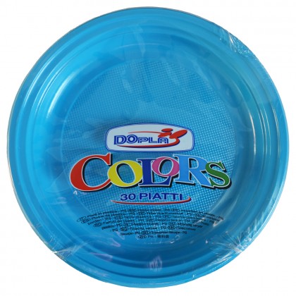 Farfurii din plastic, 22 cm, turquoise, 30 buc./set